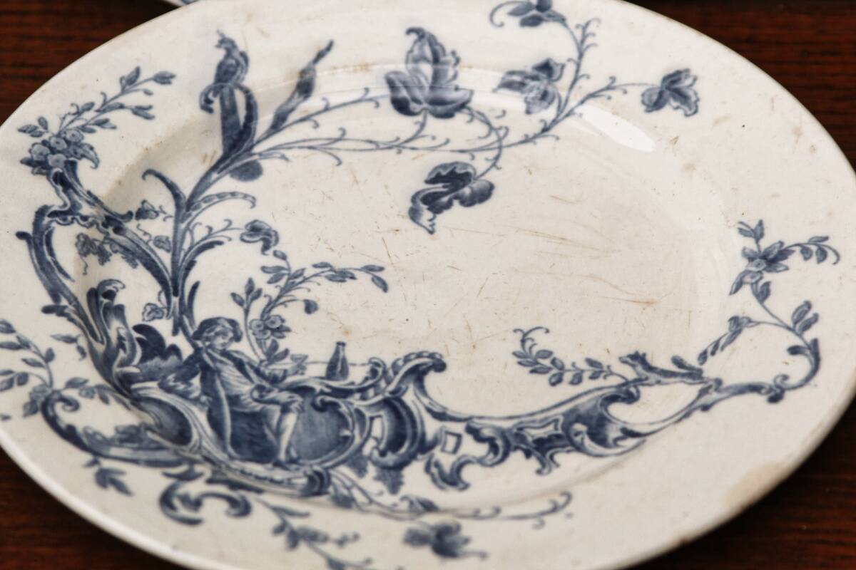 Set of 6 Jules Vieillard iron earth plates, St buveurs model