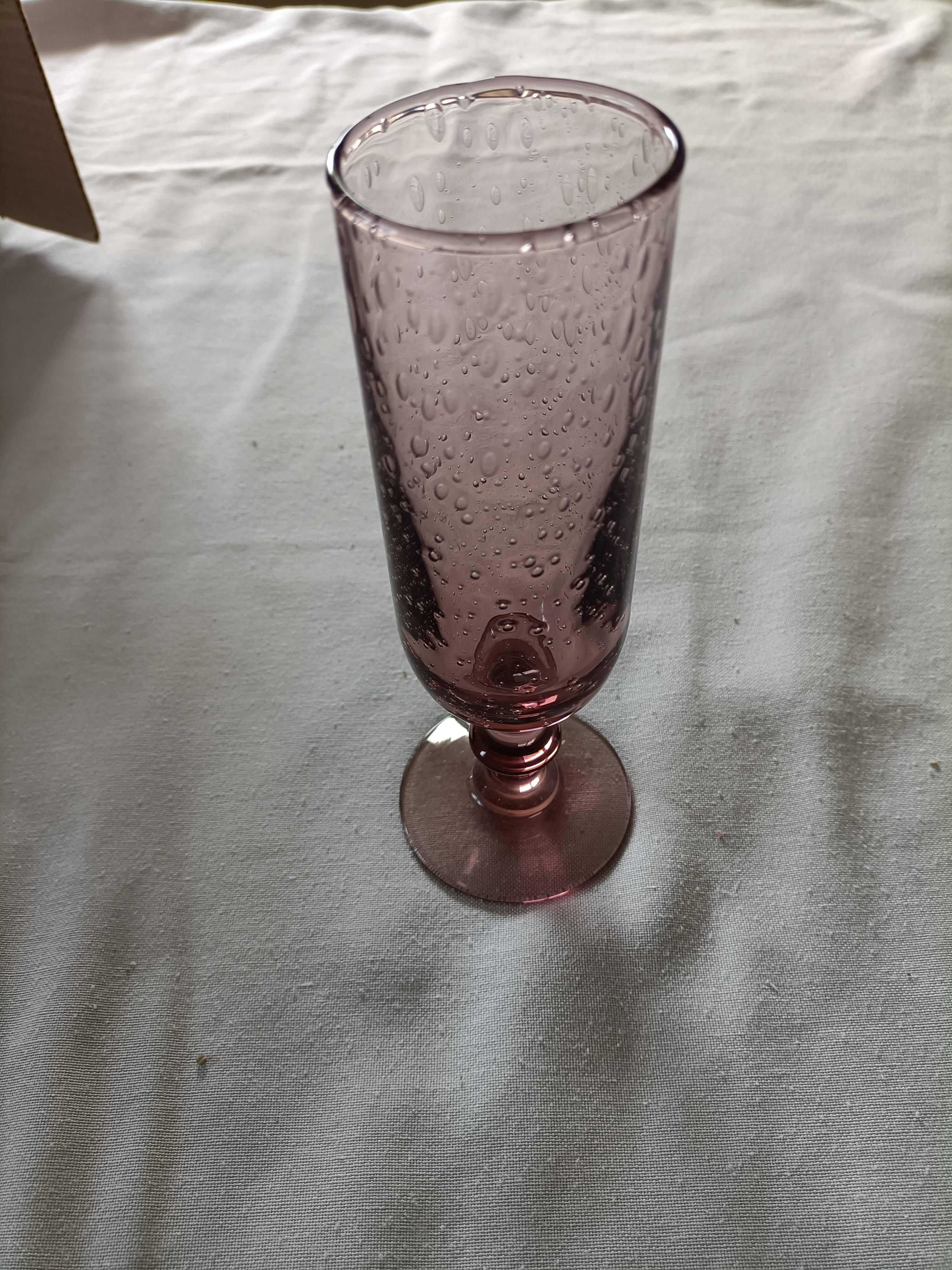 Flûtes a champagne verre bullé 10