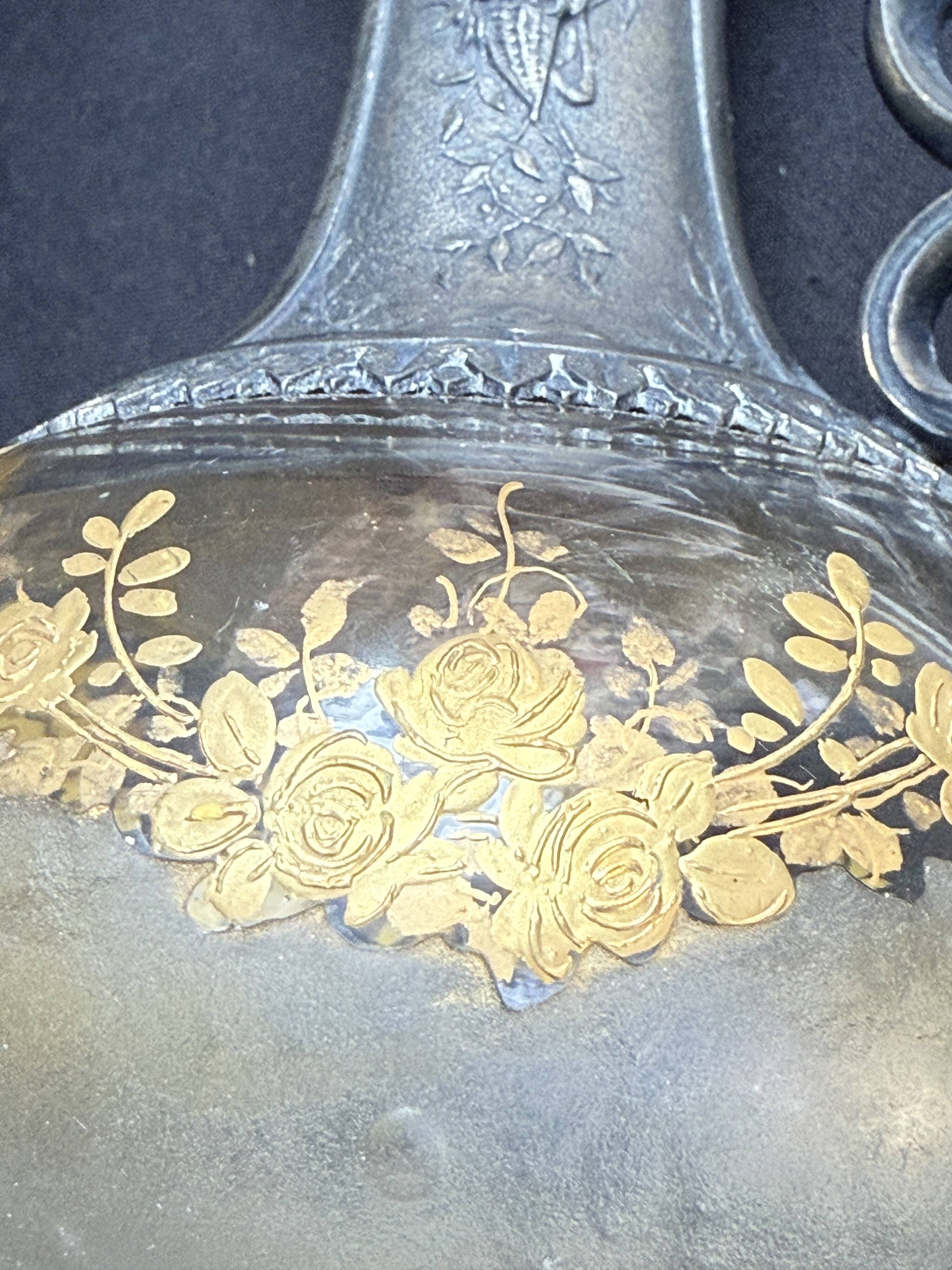 Glass or gold crystal ewer – Gallia Métal Alfénide for Christofle