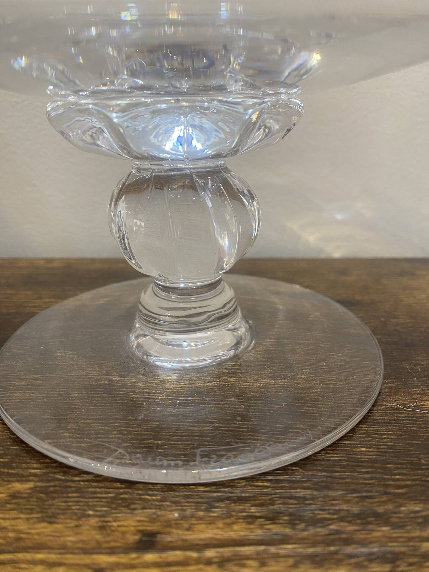 Footed coupe Daum France in signed crystal – Vintage centrepiece