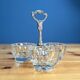 Old Crystal and Silver Metal Salt Cellar Condiments Salt Pepper
