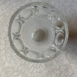 Large vintage vase in thick glass with picot finish from the 1950s/1960s