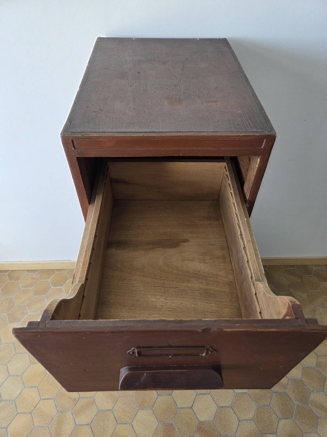 Antique wooden drawer unit filing cabinet