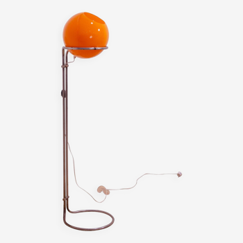 Lampadaire en verre orange de l'ère atomique par Tibor Hazi, Hongrie, 1973