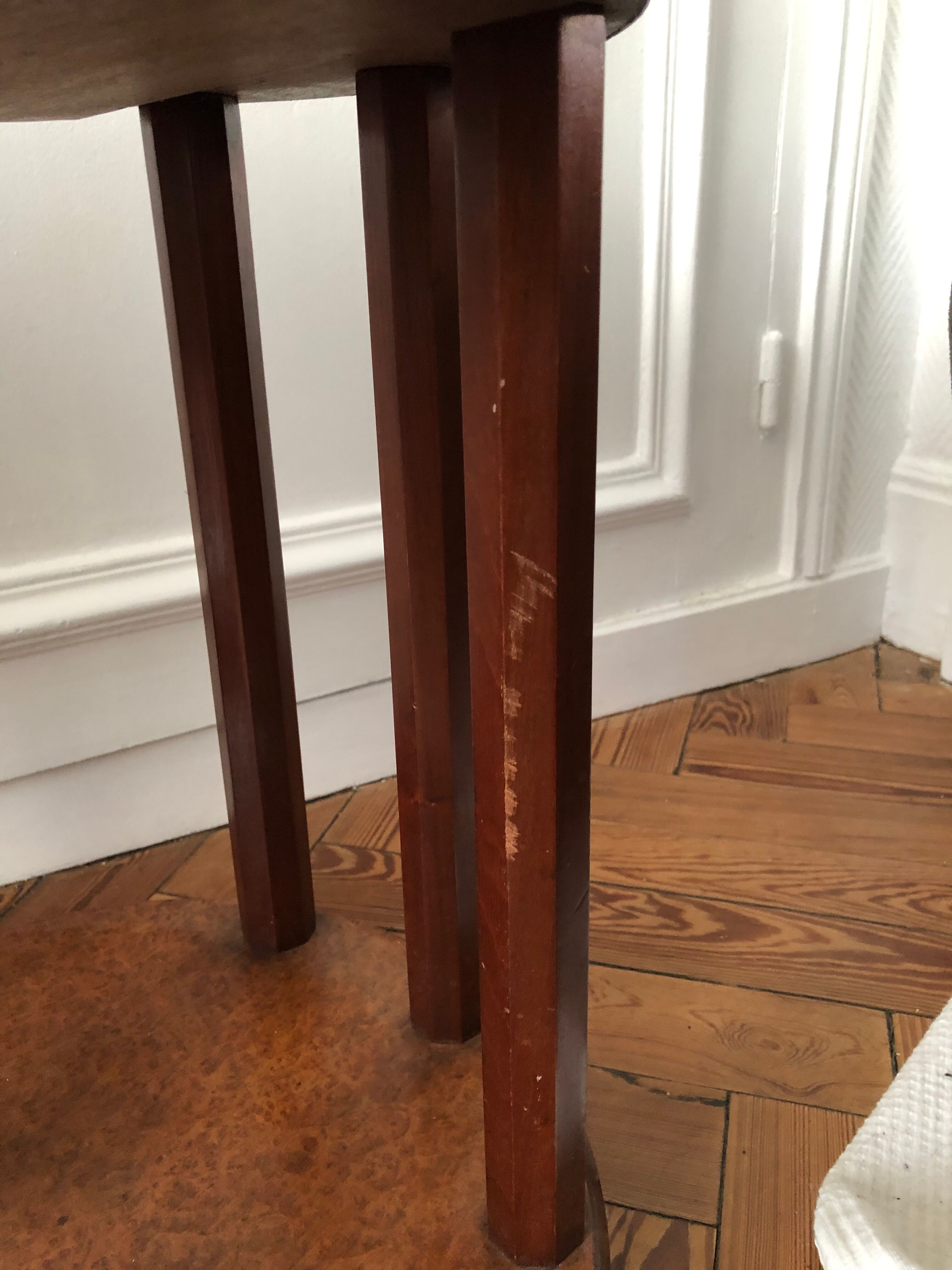 Pair of Art Deco bedside tables made of cedar magnifying glass