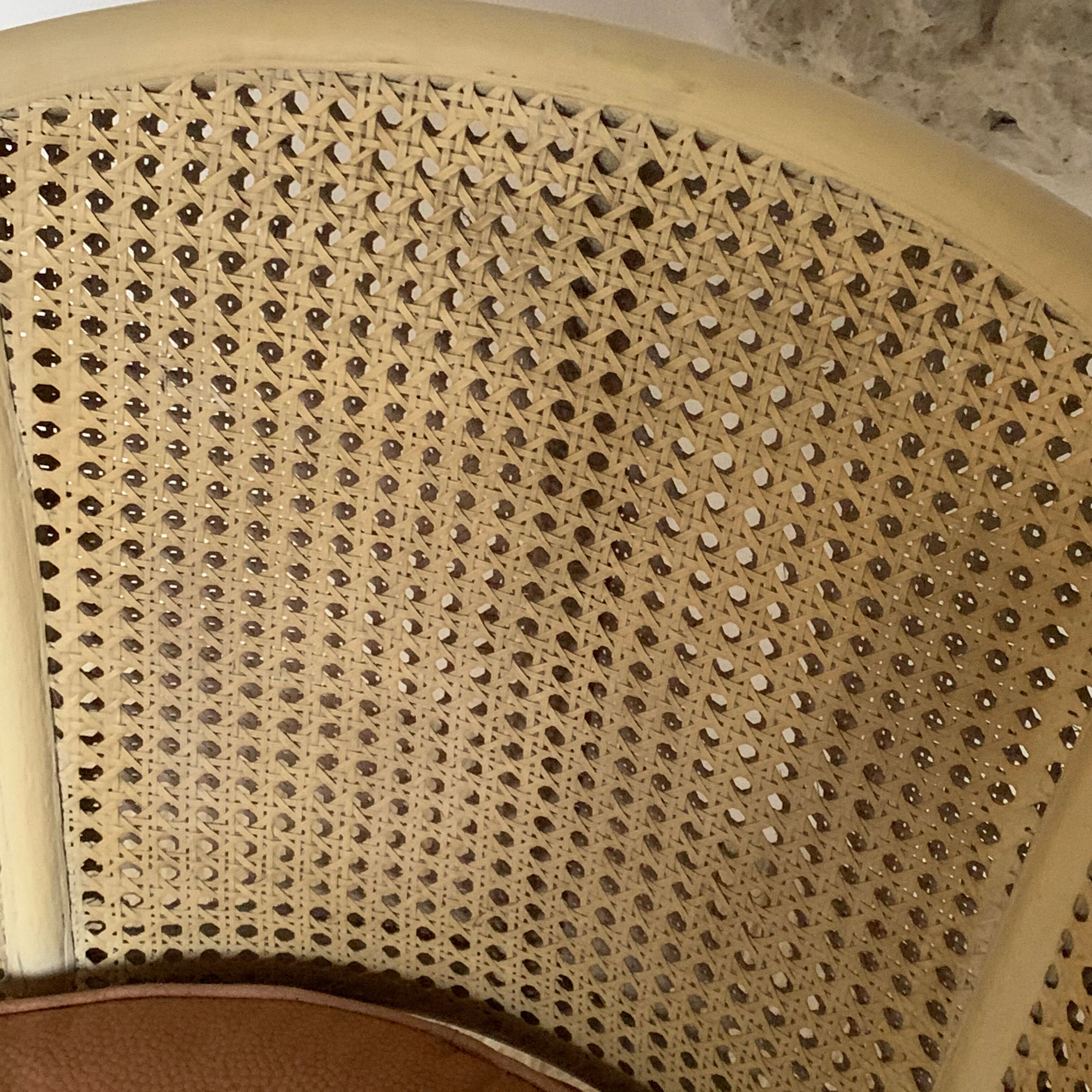 Rattan and canning armchair