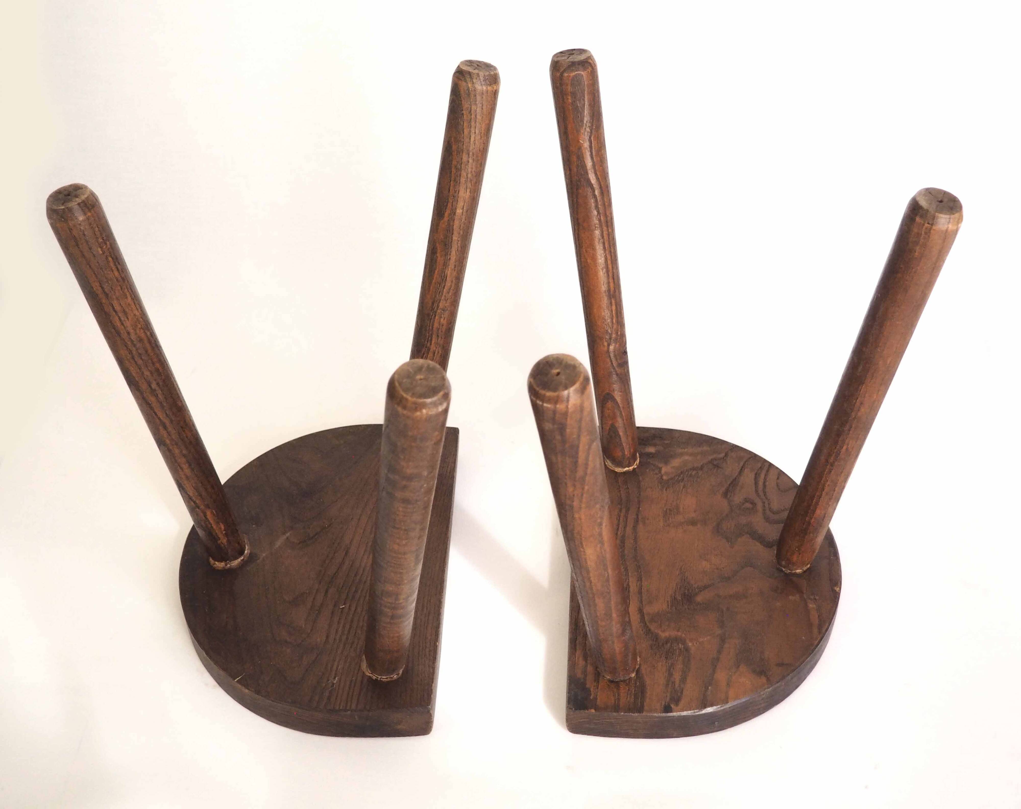 Pair of tripod cowherd stools