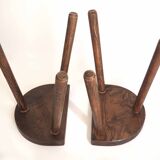 Pair of tripod cowherd stools