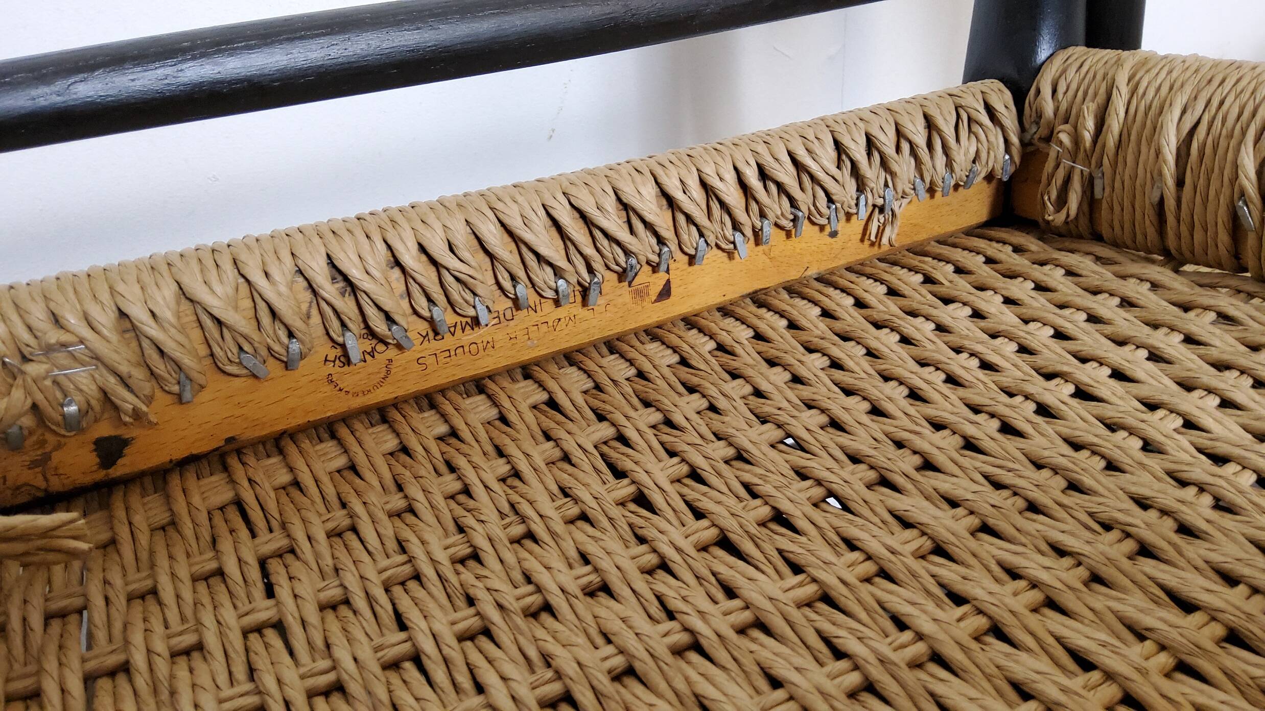 Niels Møller model 75 chair, black, Scandinavian, vintage 1960s.