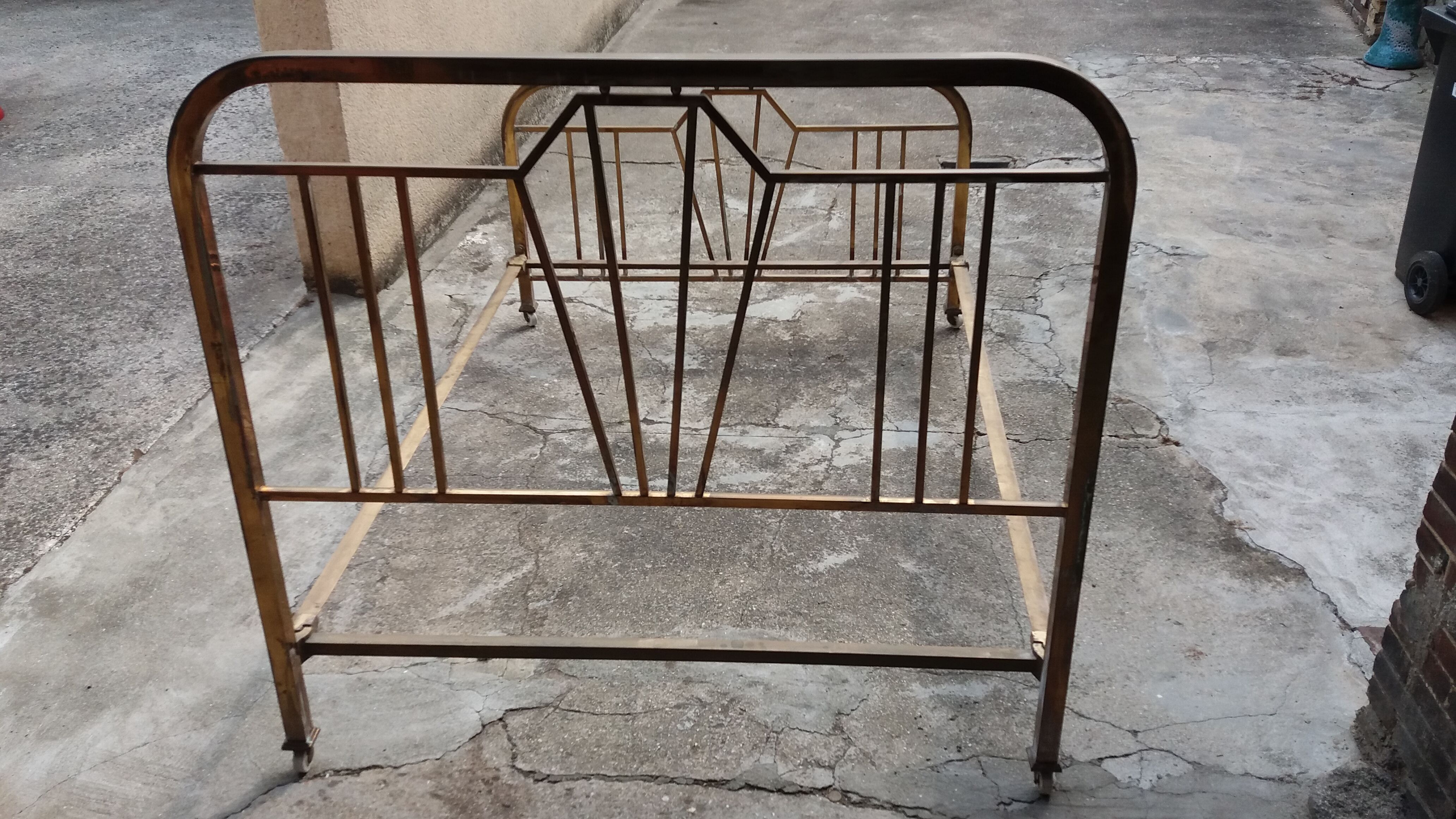 Double brass bed