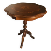 Inlaid wood pedestal table
