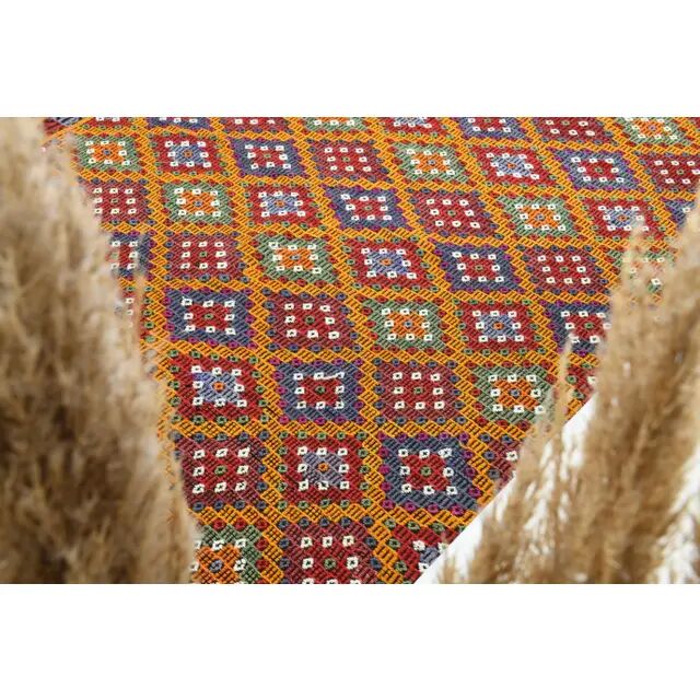 1970s vintage Turkish Oushak handmade wool cotton orange area rug 177x256