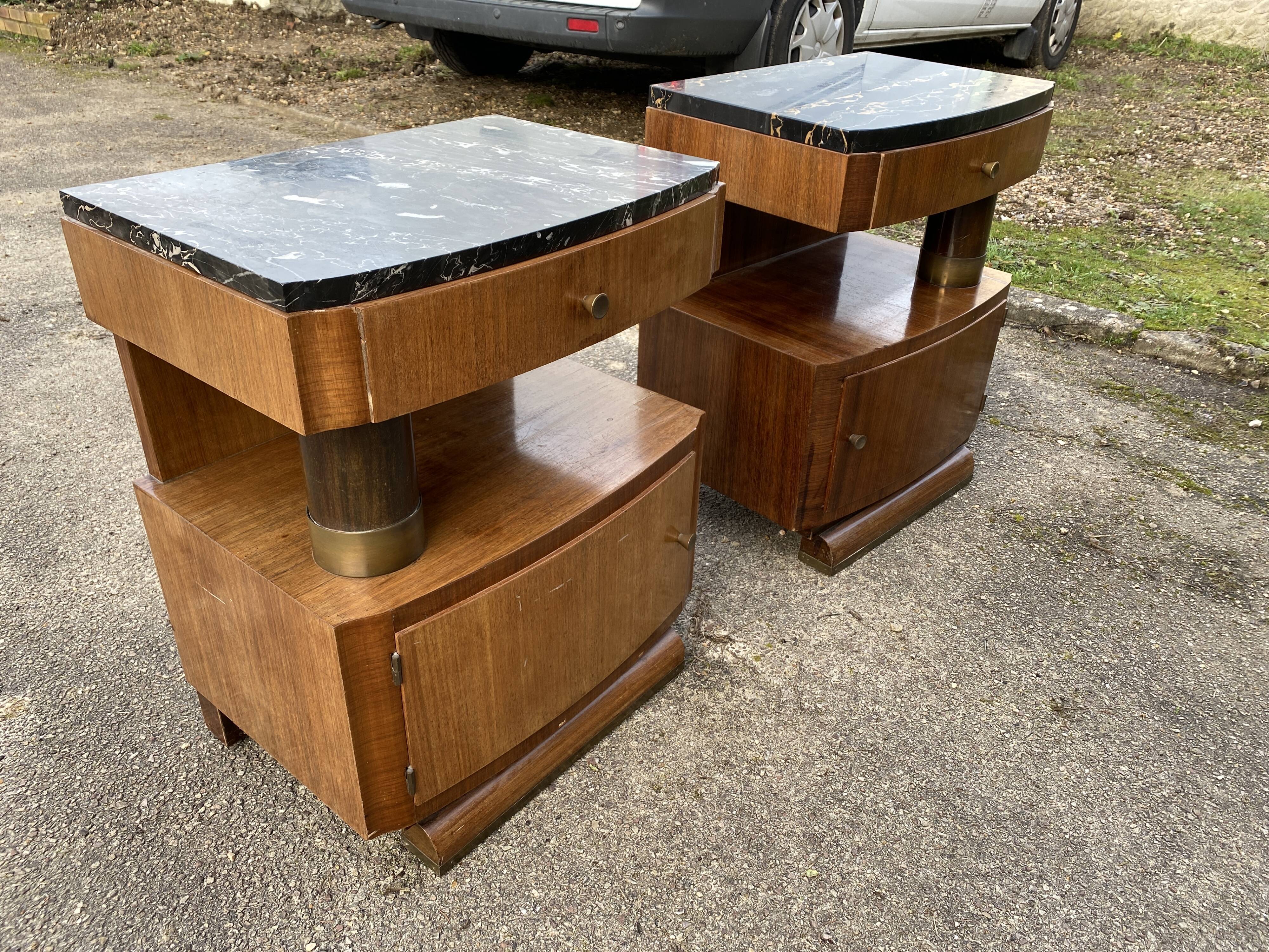 Pair of art deco bedsides
