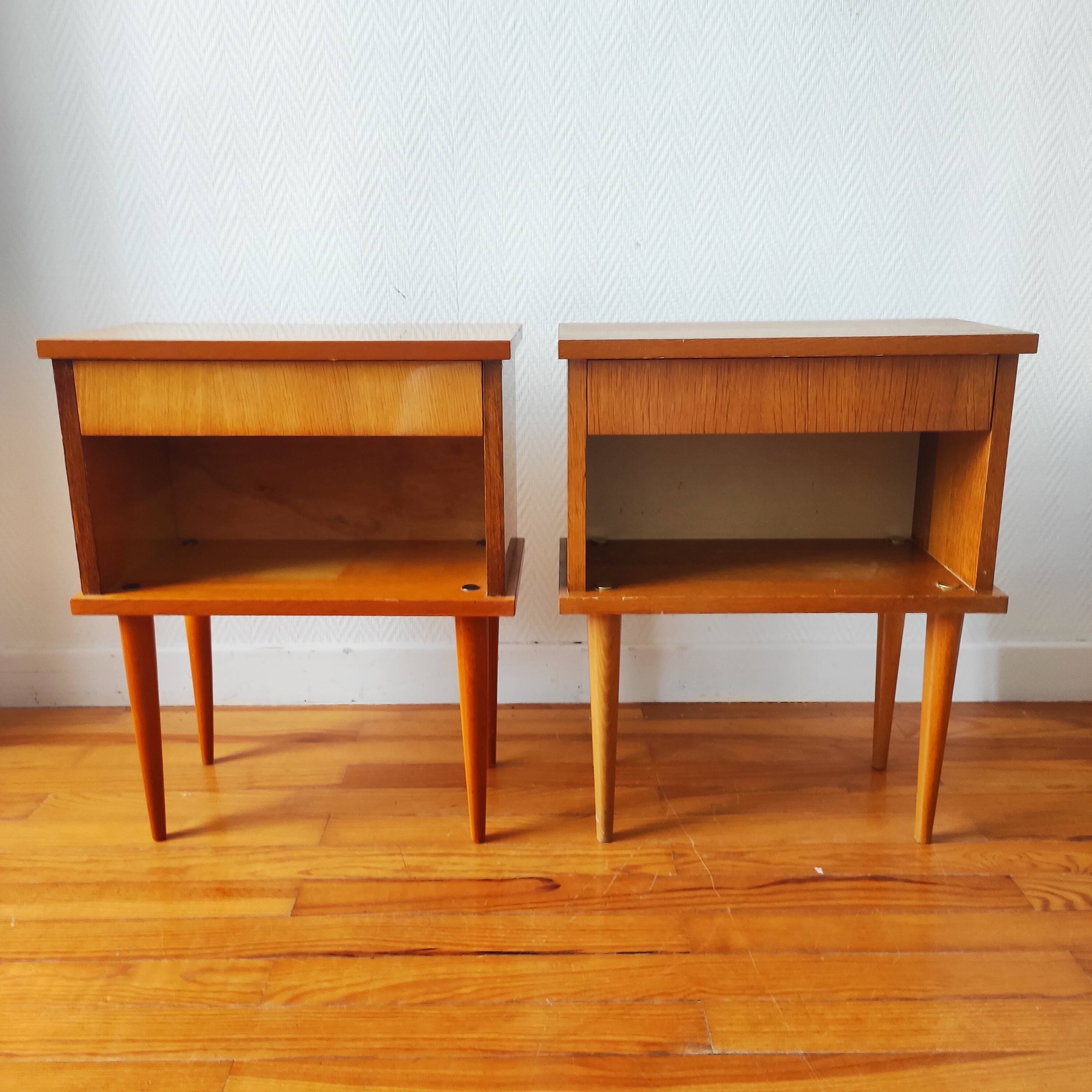 Paire de tables de chevets style scandinave