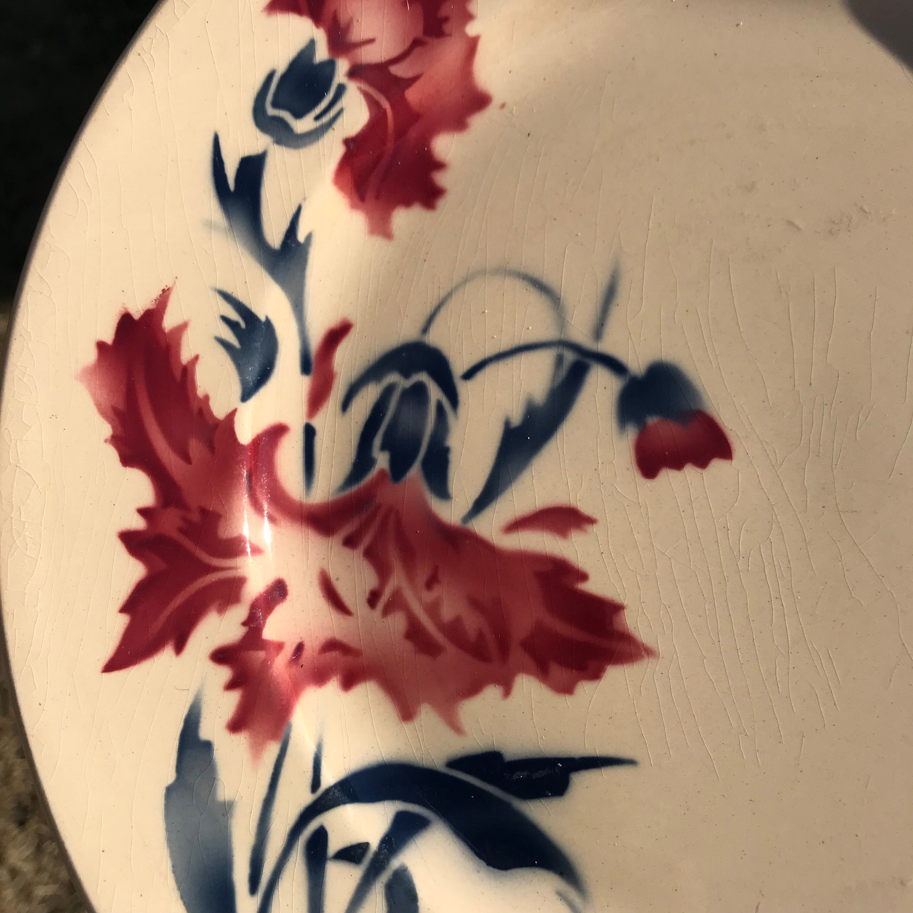Set of 10 vintage flat plates in Lunéville earthenware