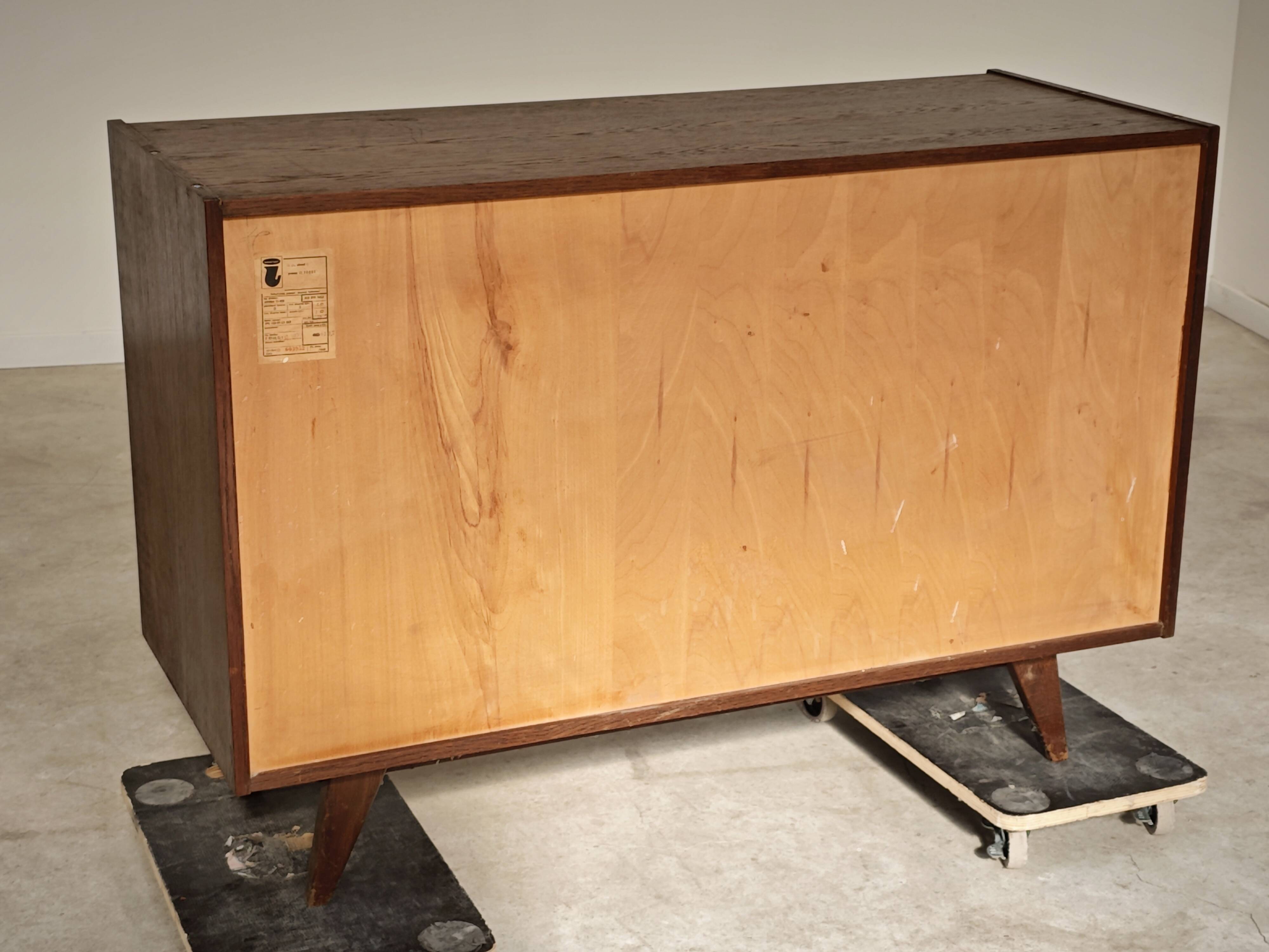 U 458 black and white sideboard by Jiri Jiroutek for Interier Praha, 1960