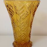 Amber yellow glass vase