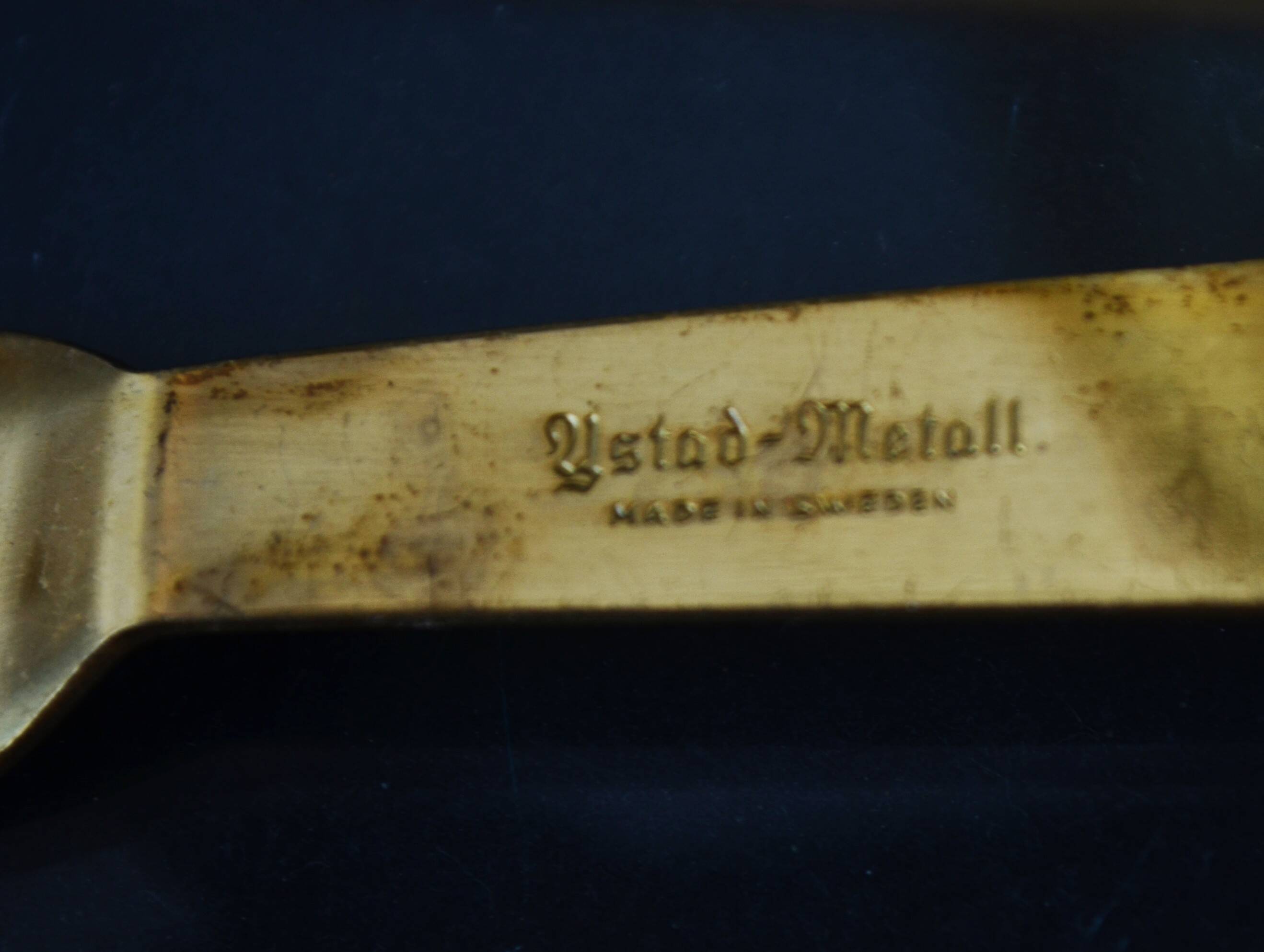 Mid Century Crackle Amber Glass Ice Bucket WMF With Ratan Handle