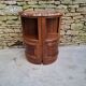 Corner bedside tables, in walnut