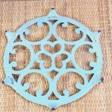 Sky blue cast iron underside