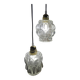 Suspension double globes antique blown glass moulded type Tynell