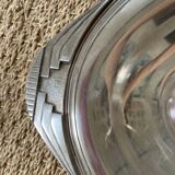 Art deco flat in silver metal 1930, antique silverware