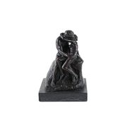 Mother and child art deco figurine signed Rodin, European brown sculptural piece