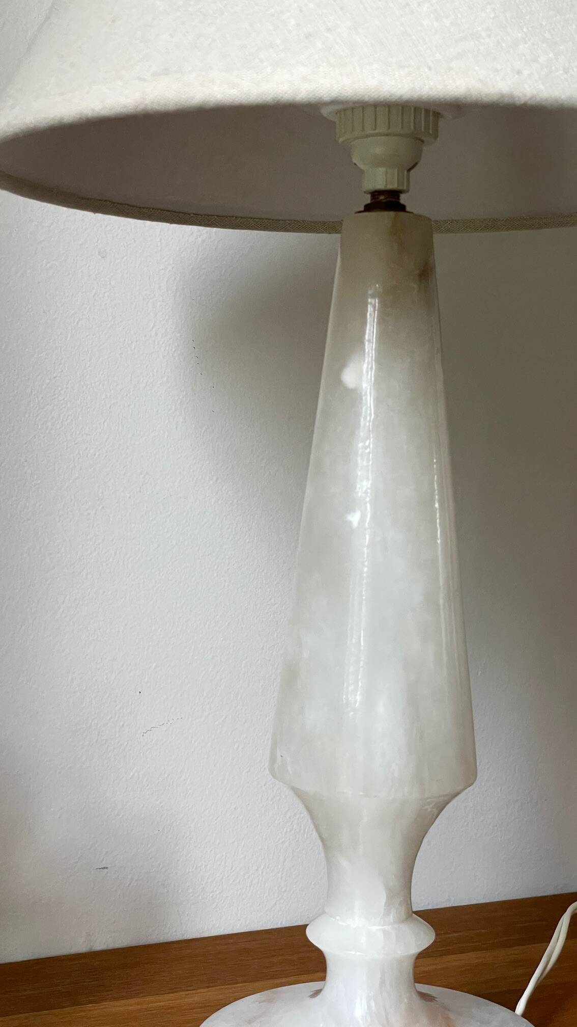 Vintage geometric alabaster stone lamp