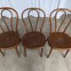 Set of 3 Vintage Thonet Style Bentwood Chair, Carved Wood Dining Chair