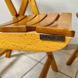 Pair of Clairitex France vintage garden armchairs from the 70s, solid wood