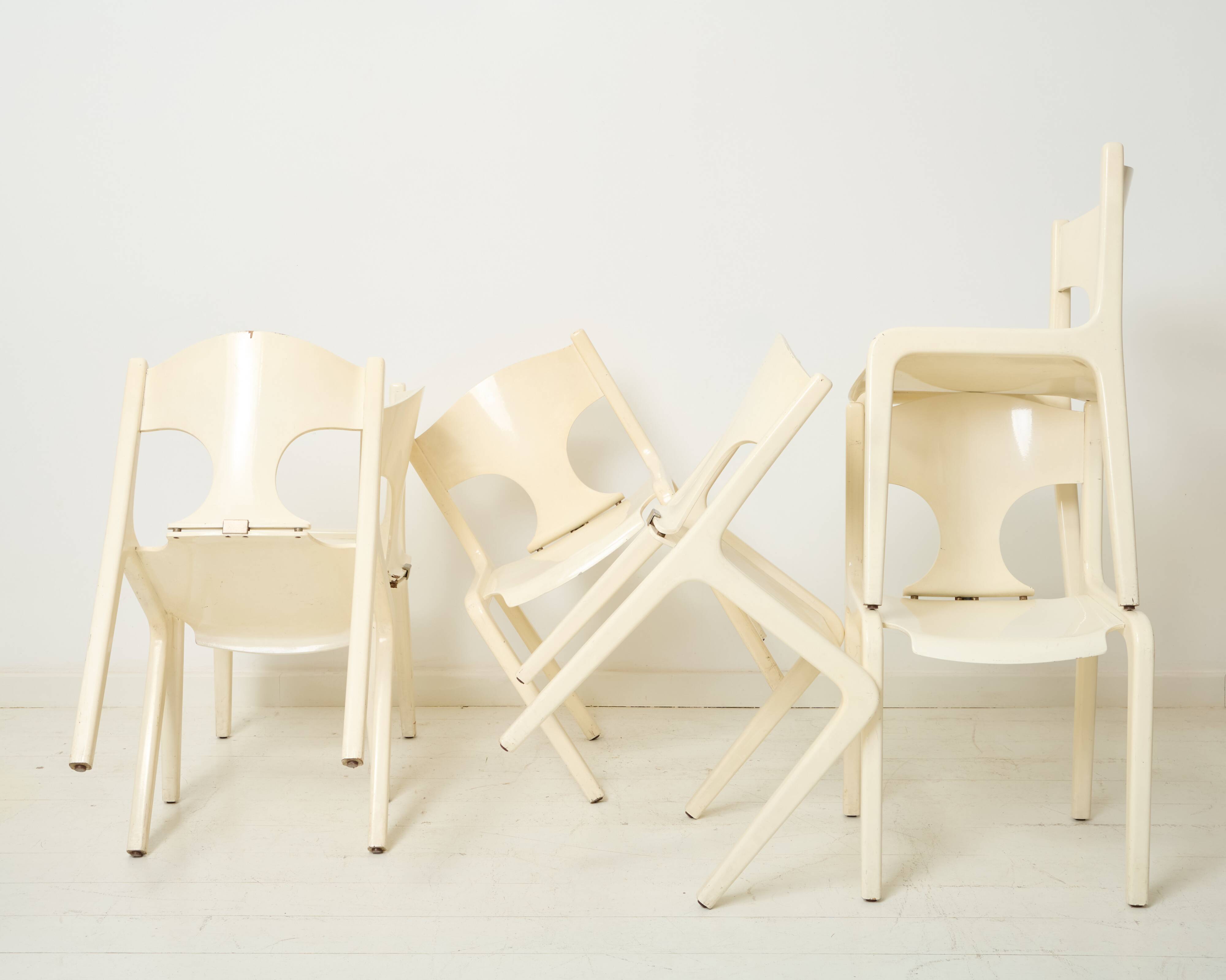 Lacquered wooden chairs, Augusto Savini, Pozzi, 1968