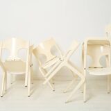 Lacquered wooden chairs, Augusto Savini, Pozzi, 1968