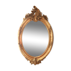 miroir ovale en bois