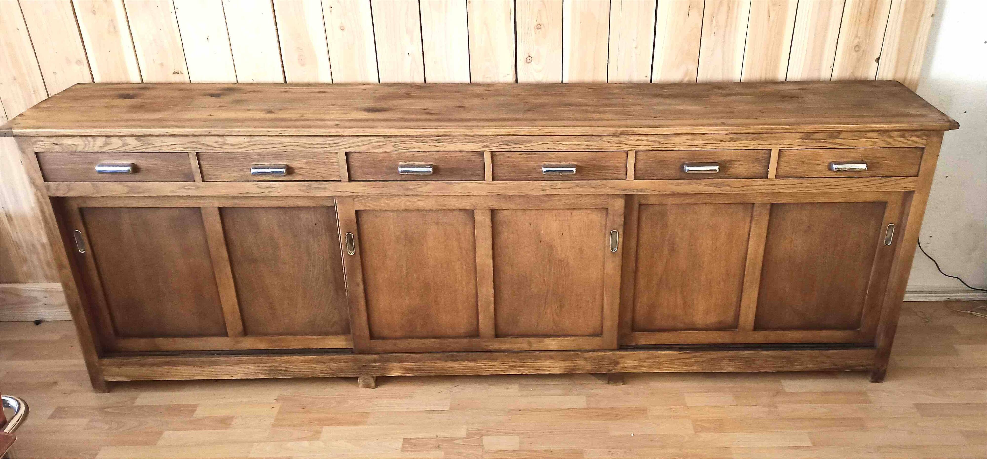 Old pharmacy cabinet from the 1950s width 263 cm