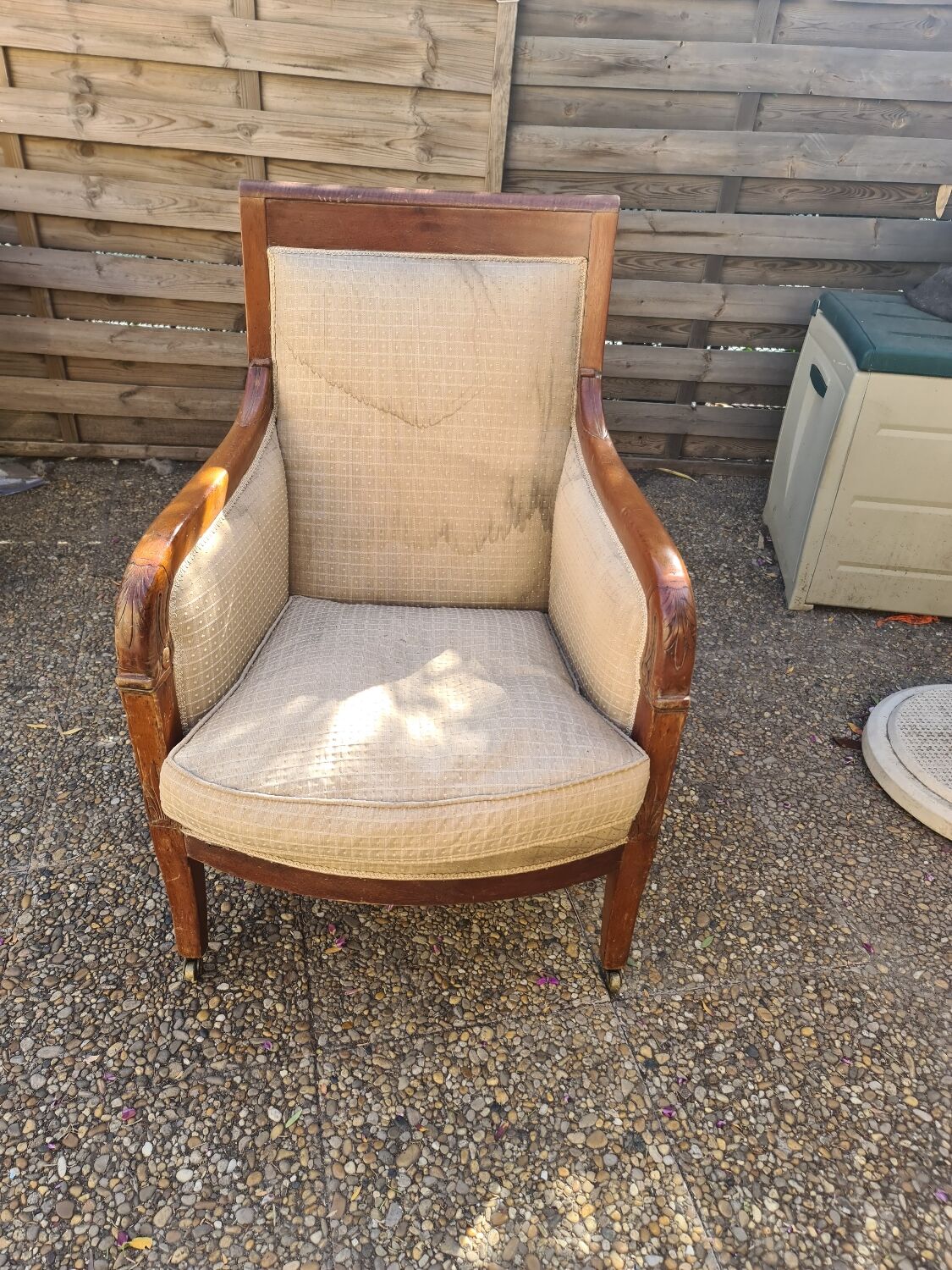 Empire style armchair in mahogany