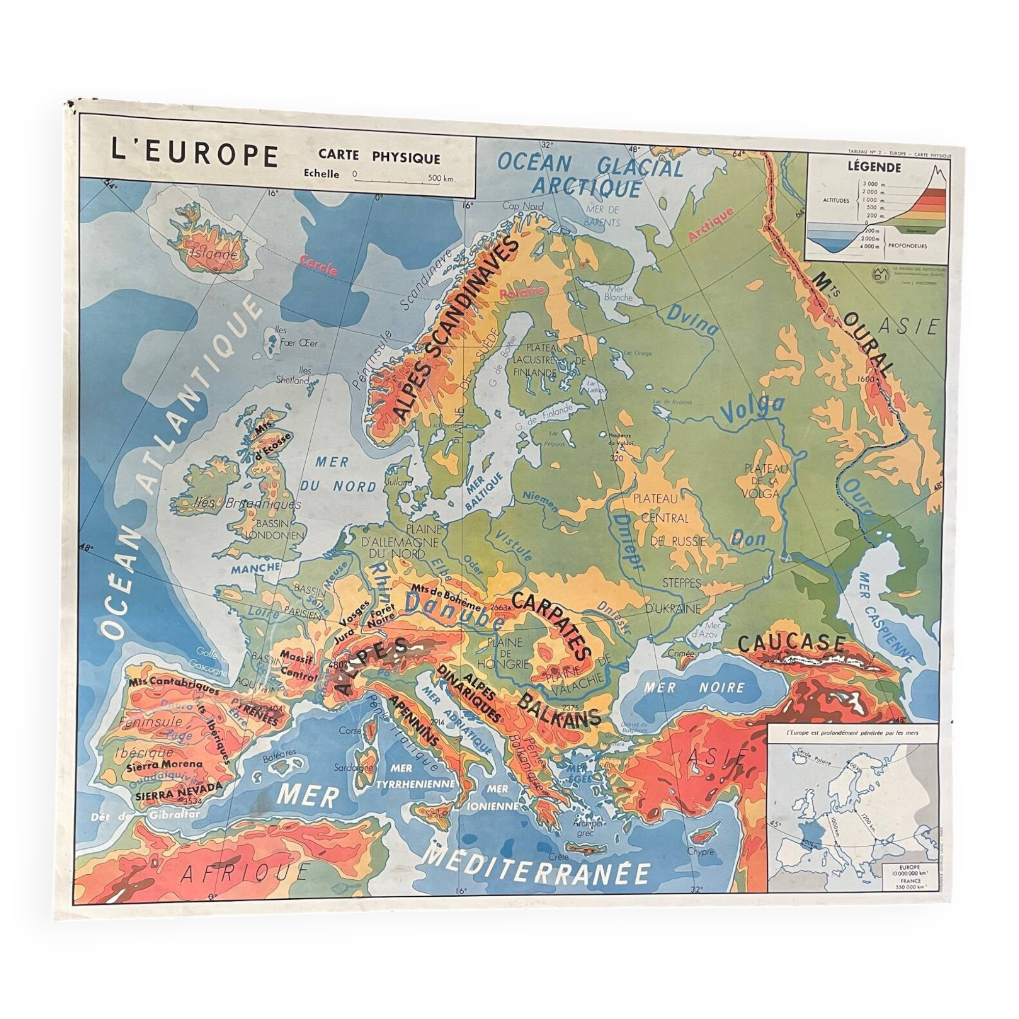 Old map, educational school poster, school