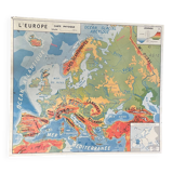 Old map, educational school poster, school