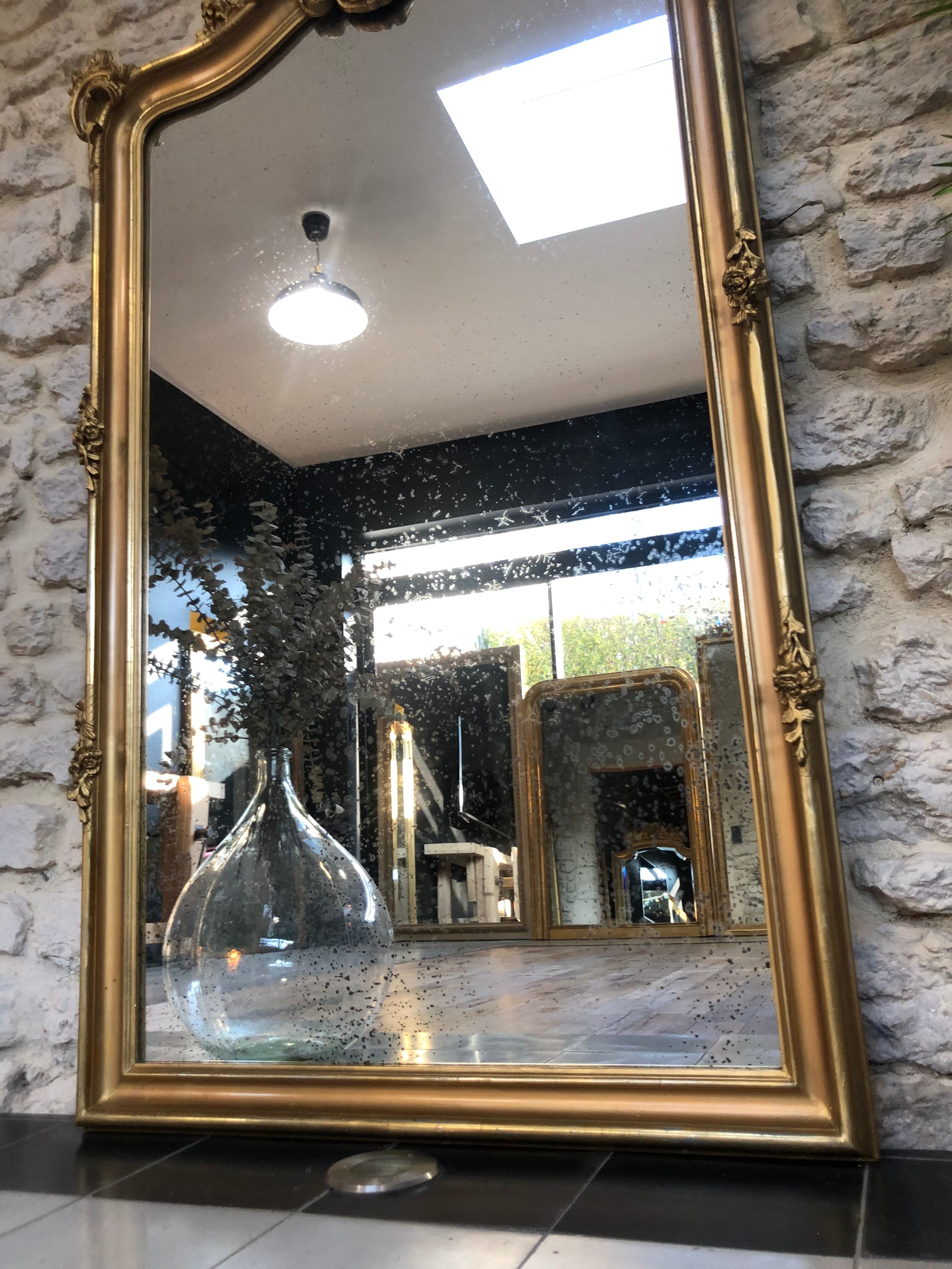 Old mirror Louis XV 145,5cm/77,5cm