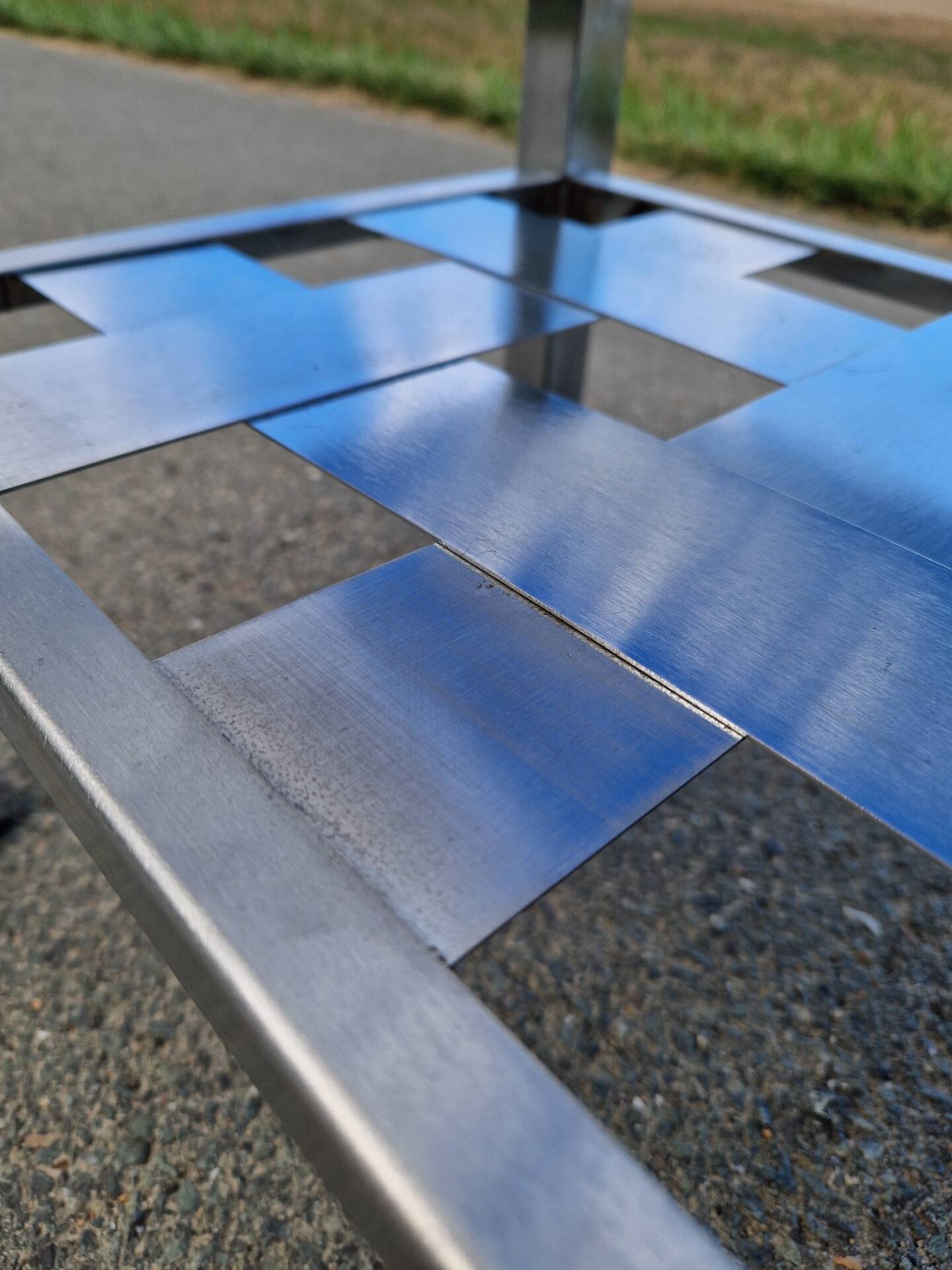 Stainless steel and smoked glass coffee table