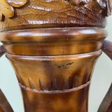 Important carved wooden jar