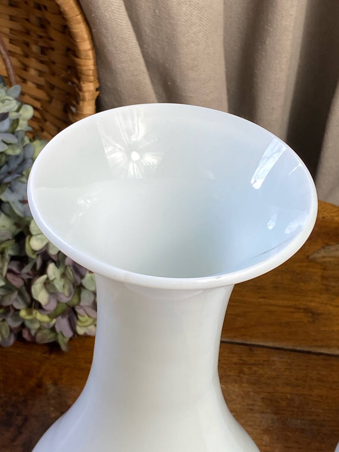 Pair of white opaline vases
