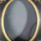 Napoleon III black and gold laqué frame, oval view 46x40 cm