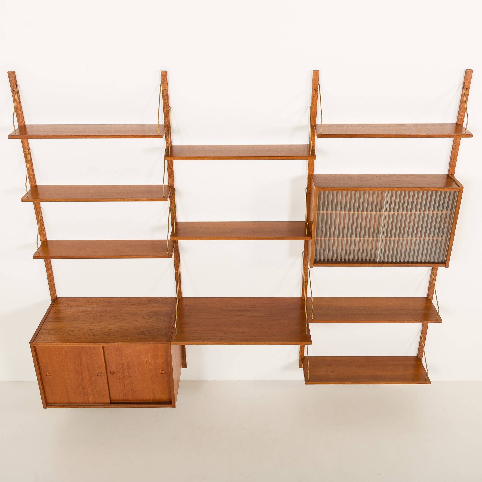 Preben Sorensen PS System teak wall unit, Randers, Denmark, 1960s