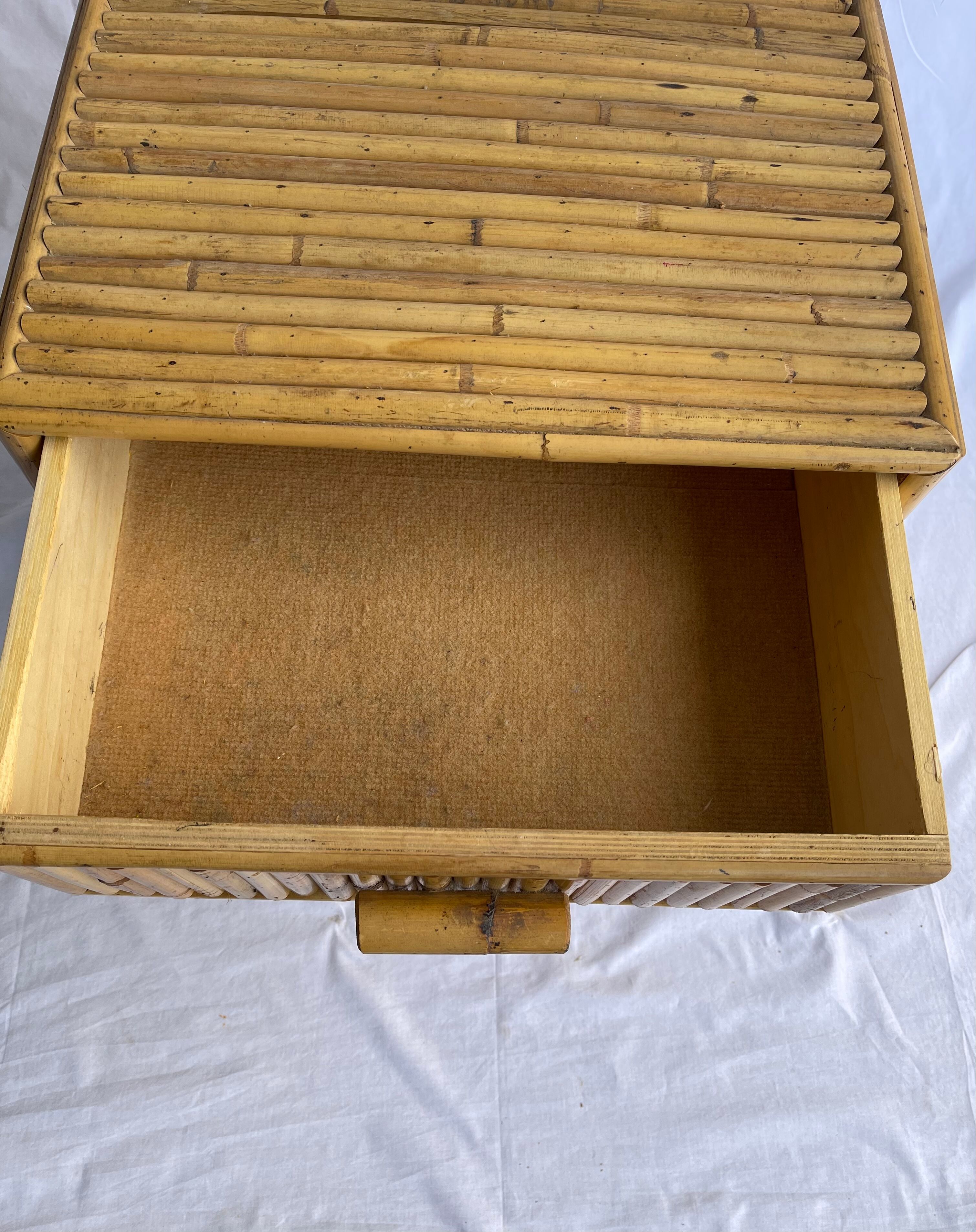 Vintage rattan bedside