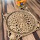 Large old brass trivet