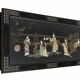 Table basse style chinois en bois noir et incrustrations de nacre