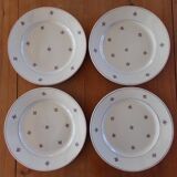 Set of 4 old flat plates Luneville