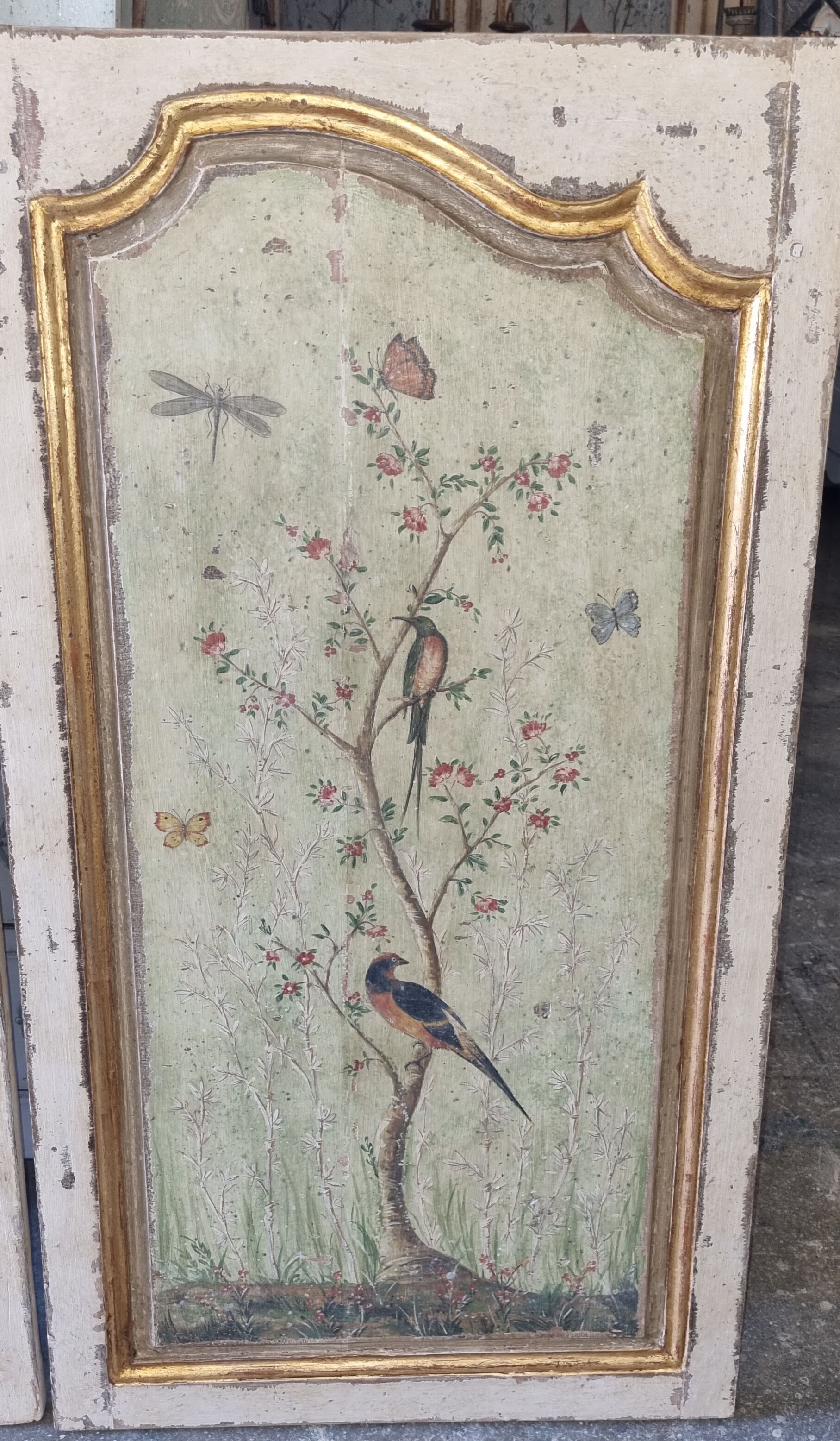 Pair of 18th painted panels and décor