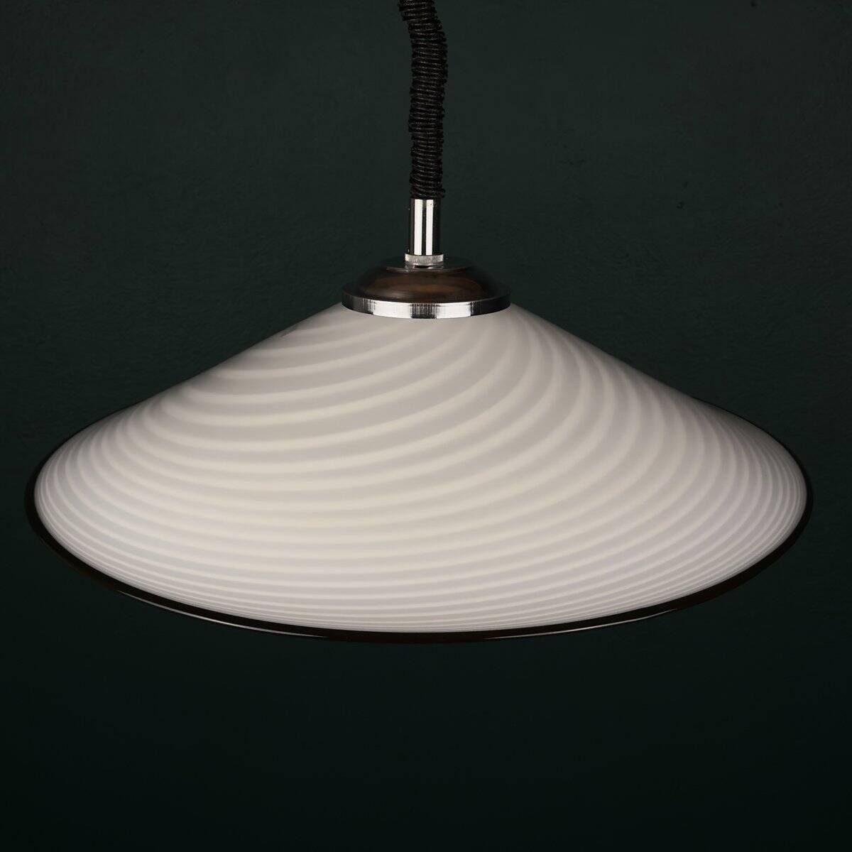 Vintage swirling glass pendant lamp from Murano, Italy, 1970s.
