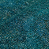 Handmade oriental unique 1980s 297 cm x 390 cm turquoise wool carpet